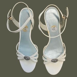 White sandals ankle strap size 10